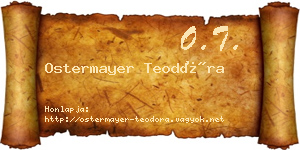 Ostermayer Teodóra névjegykártya
